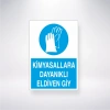 Kimysallara Dayanıklı Eldiven GİY Sticker 20X28 Cm