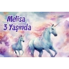 Büyük Unicornlar Temalı Doğum Günü Afişi -4 70X100 cm