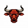 Kızgın Boğa Sticker 10x10 cmRenkli Sticker