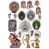Kızılderili Apachi Sticker Set-2 16 Parça Telefon, Tablet, Defter, Laptop Sticker