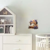 Klasik Dikiş Makinesi ve Mor Çiçekler Duvar Stickerı