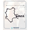 Konya Harita Araba Sticker 17x17 Cm Siyah