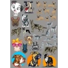 Köpekler Sticker Set-16 19 Parça Telefon, Tablet, Defter, Laptop Sticker