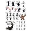 Korkunç Ağaçlar Sticker Set 28 Parça Telefon, Tablet, Defter, Laptop Sticker