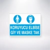 Koruyucu Elbise Giy ve Maske Tak Sticker 20X28 Cm