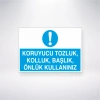 Koruyucu Tozluk, Kolluk, Başlık, Önlük Kullanınız Sticker 20X28 Cm
