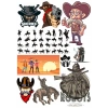 Kowboy Vahşi Batı Sticker Set 25 Parça Telefon, Tablet, Defter, Laptop Sticker