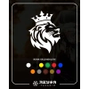 Kral Taçlı Aslan Sticker 17x17 Cm Beyaz