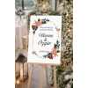 Krem Çiçekl ve Çerçeveli  Düğün, Nişan ve Söz Karşılama Panosu – 50x70 cm