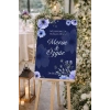 Mor Çiçekli  Düğün, Nişan ve Söz Karşılama Panosu – 50x70 cm