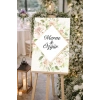Krem Sade Çiçekli Düğün, Nişan ve Söz Karşılama Panosu – 50x70 cm