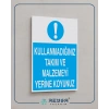 Kullandığınız Takım ve Malzemeyi Yerine Koyunuz Sticker 20X28 Cm