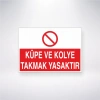 Küpe ve Kolye Takmak Yasaktır Sticker 20X28 Cm