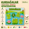 Kurbağalar Ahşap Puzzle - Eğitici ve Öğretici Okul Öncesi Zeka Oyunu (20x20 cm)