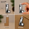 L Harf Yılbaşı Süsü – MDF Çam Ağacı Desenli Asılabilir Dekor (5x5 cm)
