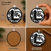 L Harf Yılbaşı Süsü – MDF Çam Ağacı Desenli Asılabilir Dekor (7x7 cm)