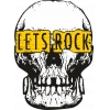 Lets Rock Kurukafa Sticker 10x10 cmRenkli Sticker