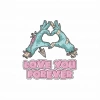 Love You Forever Zombi Sticker 10x10 cmRenkli Sticker
