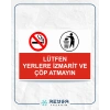 Lütfen Yerlere İzmarit ve Çöp Atmayınız Sticker 20X28 Cm