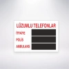 Lüzumlu Telefonlar İtfaiye Polis Ambulans Sticker 20X28 Cm