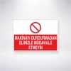Makinayı Durdurmadan Elinizle Müdahale Etmeyin Sticker 20X28 Cm