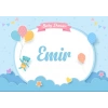 Mavi Ayıcık Temalı Baby Shower Afişi 70x100 Cm