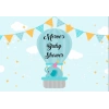 Mavi Fil ve Balon Temalı Baby Shower Afişi 70x100 Cm