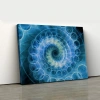 Mavi Fraktal Spiral Kanvas Tablo