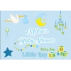 Mavi Leylek ve Oyuncak Temalı Baby Shower Afişi 50x70 Cm