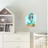 Mavi Saçlı Deniz Kızı ve Deniz Canlıları Duvar Stickerı