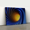Mavi Ve Sarı Spiral Tünel Soyut Kanvas Tablo