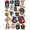 Maymun Goril Sticker Set-2 15 Parça Telefon, Tablet, Defter, Laptop Sticker