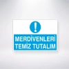 Merdivenleri Temiz Tutalım Sticker 20X28 Cm