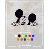 Mickey Mouse Araba Sticker 17x17 Cm Siyah