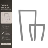 Minimal Vazo Dolap Sticker – Mat Gri Dekoratif Folyo Sticker 14x14 cm