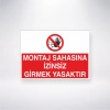 Montaj Sahasına İzinsiz Girmek Yasaktır Sticker 20X28 Cm