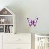Mor-Beyaz Tonlarda Kelebek Duvar Stickerı