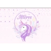 Mor Unicorn Temalı Doğum Günü Afişi 70X100 cm