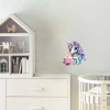 Mor Yeleli Doğum Günü Pastalı Unicorn Duvar Stickerı