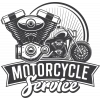 Motorcycle Service Sticker 10x10 cmRenkli Sticker