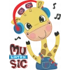 Müzik Dinleyen Zürafa Duvar Stickerı