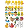 Ördek Temalı Sticker Set-3 25 Parça Telefon, Tablet, Defter, Laptop Sticker