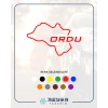 Ordu Harita Araba Sticker 17x17 Cm Kırmızı