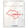Ordu Harita Araba Sticker 17x17 Cm Kırmızı