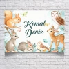 Ormanda ki Sevimli Hayvanlar Temalı Doğum Günü Afişi 50X70 cm