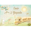 Uçak ve Tren Temalı Doğum Günü Afişi 70X100 cm