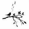 Öten Kuş Duvar Sticker Siyah 20X21 cm
