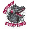 Deryo T-rex Sticker 10x10 cmRenkli Sticker