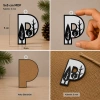 P Harf Yılbaşı Süsü – MDF Çam Ağacı Desenli Asılabilir Dekor (5x5 cm)