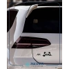 Panda Araba Sticker 17x17 Cm Siyah